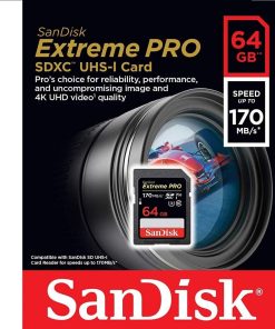 SANDISK CARTE MEMOIRE SD 64GB EXTREME PRO SDXC UHS-I CARD 170MB/S