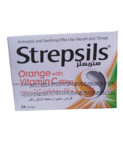 Strepsils Pastilles A Sucer Orange Avec Vitamine C 100 mg – 24 Pastilles