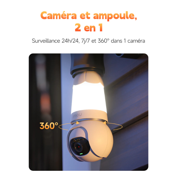 Imou – Caméra et ampoule 2 en 1 2K 3MP pour prise E26/E27 / Caméra de surveillance sans fil intelligente – Image 5