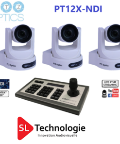 Pack caméras tourelle PT12X NDI PTZoptics + Contrôleur IP