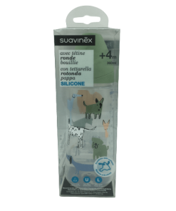 Alternative view of Suavinex Biberon A Col Large Avec Tétine Bouillie +4m Chiens Vert 360 ml