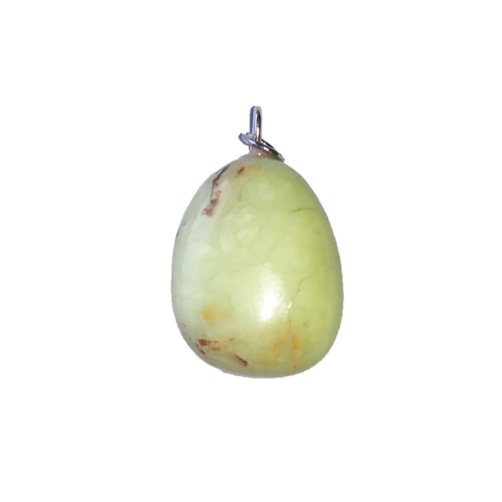 Pendentif Chrysoprase citron – Pierre roulée