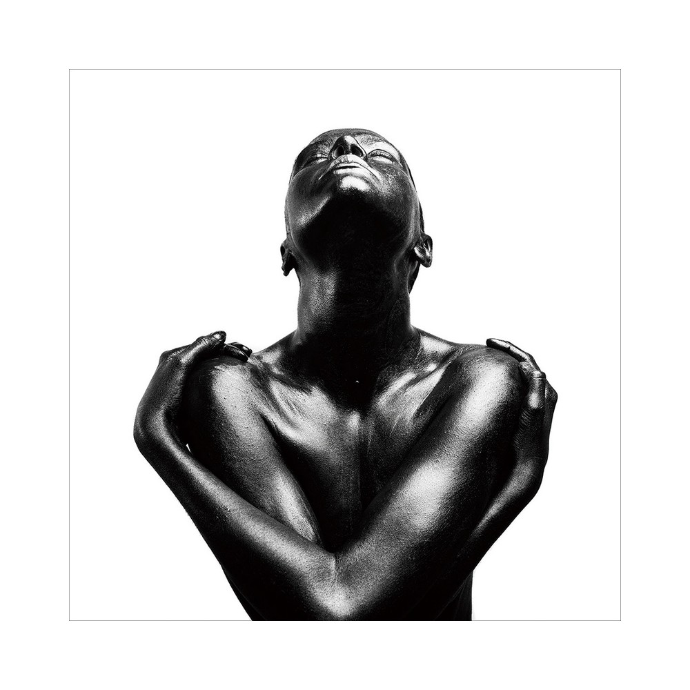 Tableau Homme Torse Nu Noir Blanc Plexiglass 120x120cm